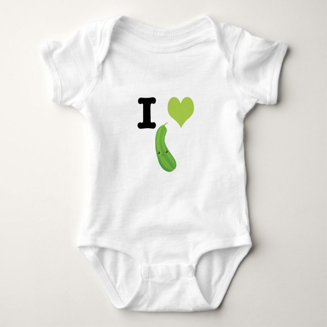 I Heart Zucchini Baby Bodysuit (Front)
