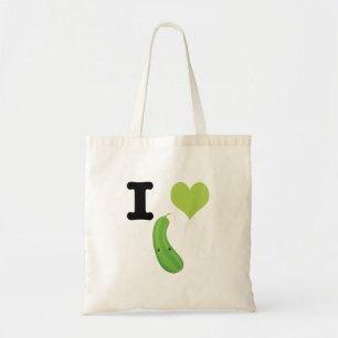 I Heart Zucchini Cute Kawaii Zucchini Tote Bag