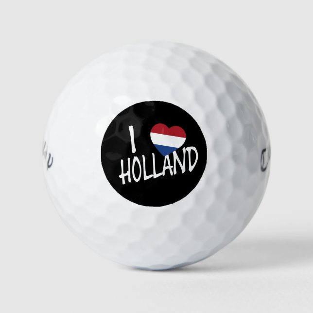 I Heartflag Holland wt on bk cwb gbcnt Golf Balls (Front)