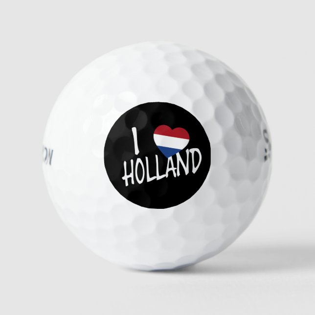 I Heartflag Holland wt on bk ssf gbcnt Golf Balls (Front)