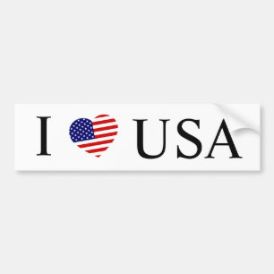 I Heartflag USA bk bscnt Bumper Sticker