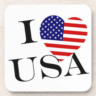 I Heartflag USA bk coastercnt Coaster
