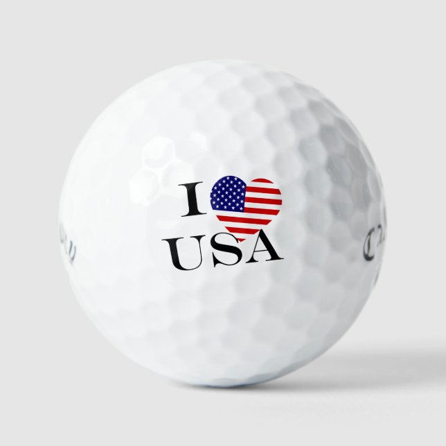 I Heartflag USA bk css gbcnt Golf Balls (Front)