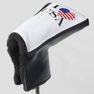 I Heartflag USA bk pccnt Golf Head Cover