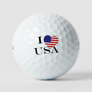 I Heartflag USA bk tpv1 gbcnt Golf Balls