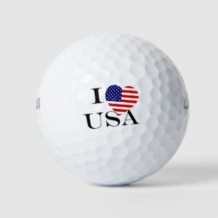I Heartflag USA bk wu gbcnt Golf Balls