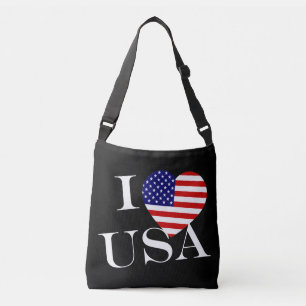 I Heartflag USA wt cbbcn Crossbody Bag