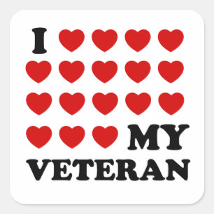 I (hearts) my Veteran Square Sticker
