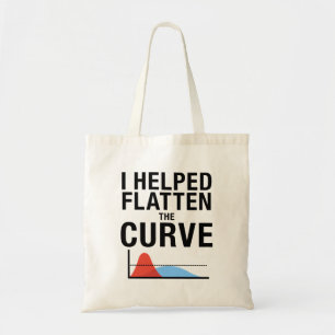 I Helped Flatten The Curve Social Distancing Tote Bag