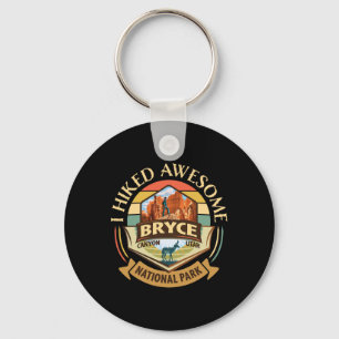 I Hiked Awesome Bryce Canyon Retro Vintage Prongho Key Ring