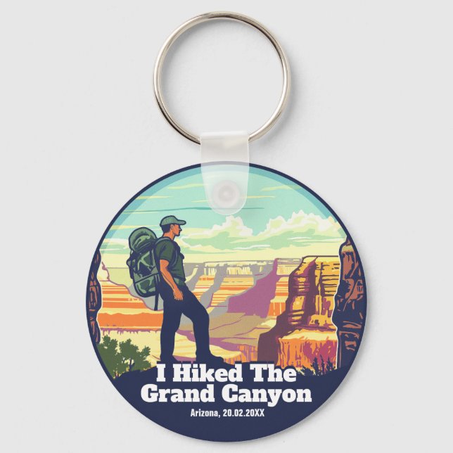 I Hiked The Grand Canyon National Park Arizona Key Ring (Front)