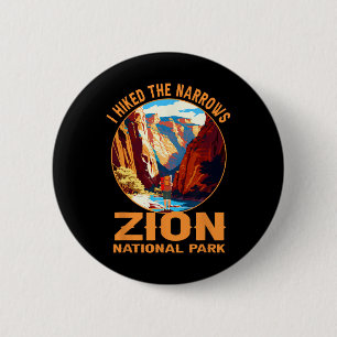 I Hiked The Narrows Zion National Park Hiking Adve 6 Cm Round Badge