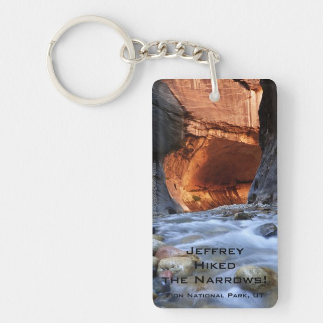 I Hiked the Narrows Zion National Park Keychain (Front)