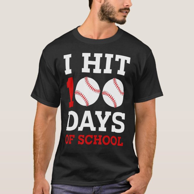 I Hit 100 Days Of School Baseball 100th Day Toddle T-Shirt (Front)