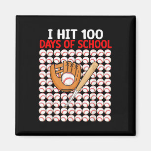 I Hit 100 Days Of School Baseball Bat Boys Toddler Magnet