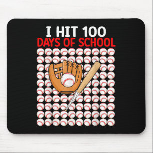 I Hit 100 Days Of School Baseball Bat Boys Toddler Mouse Pad