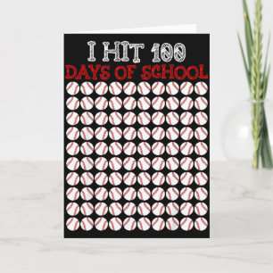 I Hit 100 Days Of School Baseball Lover Teacher St Card