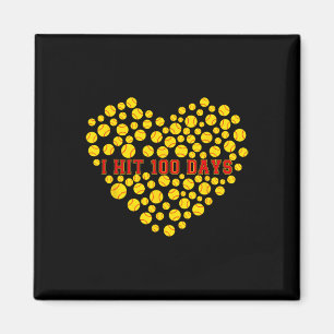 I Hit 100 Days Of School Heart Softbyll 100th Day  Magnet