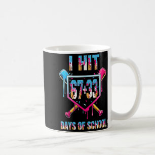 I Hit 67+33 100 Days Of School Boys Baseball Drip  Coffee Mug