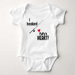 I Hooked PaPa's Heart Fishing Baby Bodysuit