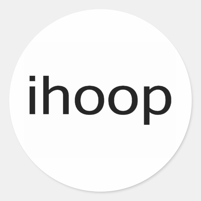 I Hoop Classic Round Sticker (Front)