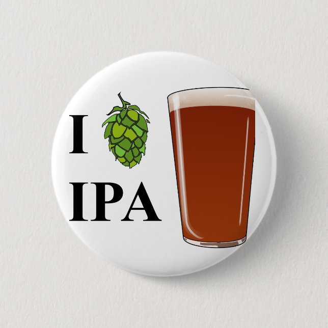 I "hop" IPA design 6 Cm Round Badge (Front)