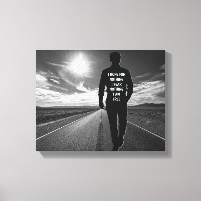 I hope for nothing motivational quote canvas print (Front)