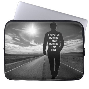 I hope for nothing motivational quote laptop sleeve