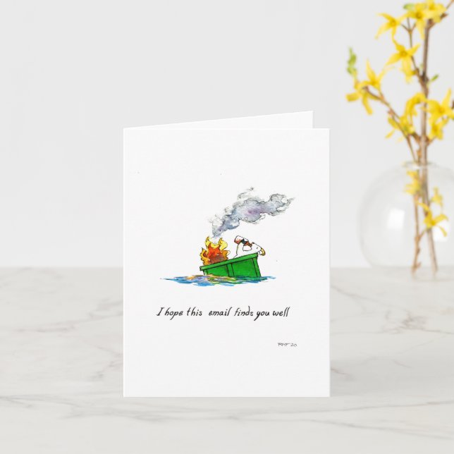 "I hope this email finds you well," blank card (Yellow Flower)