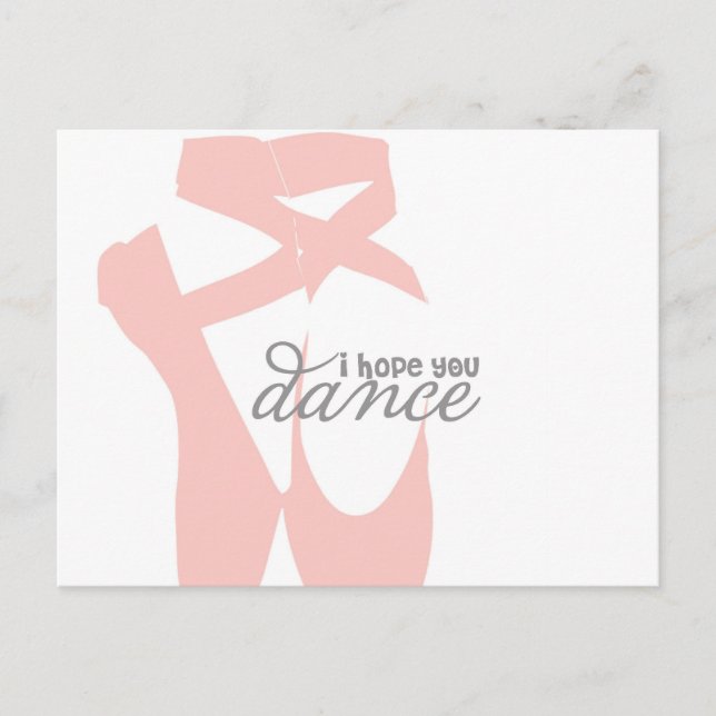 i hope you dance - pink ballet slippers - postcard (Front)