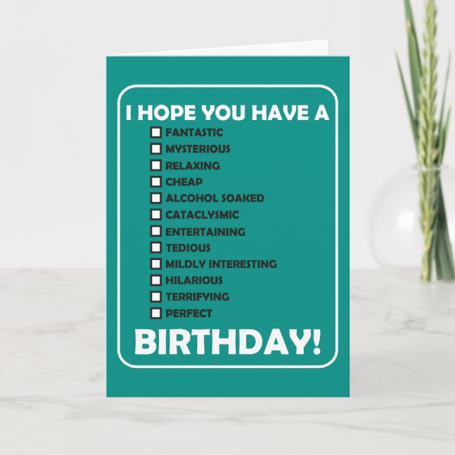 I Hope You Have A... Birthday Card (Front)