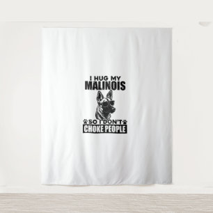 I Hug My Alaskan So I Dont Choke People Funny Dog Tapestry