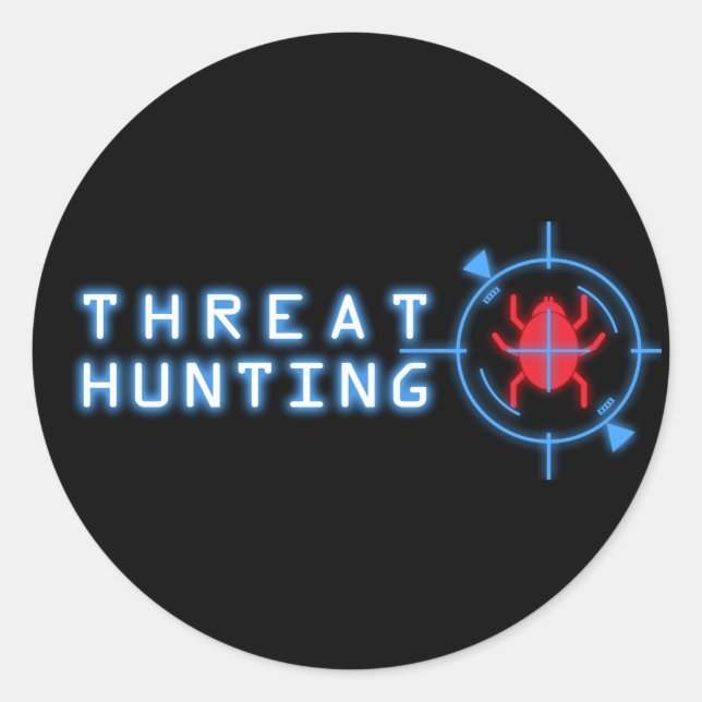 I HUNT MALWARE - Red and Blue Classic Round Sticker (Front)