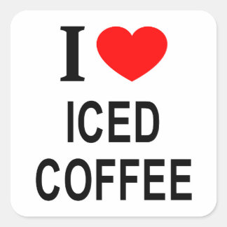 I ❤️ ICED COFFEE I LOVE ICED COFFEE I HEART ICED C SQUARE STICKER