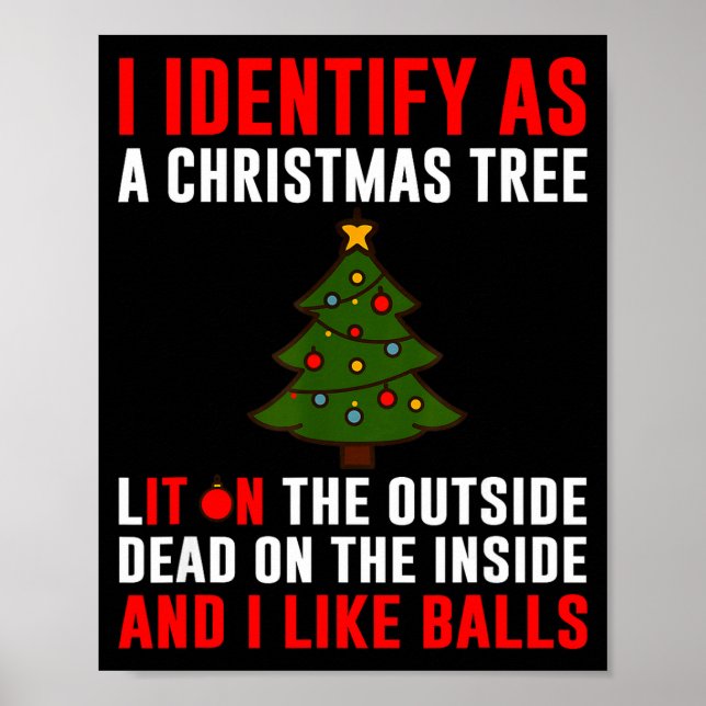 I Identify As A Christmas Tree Lit On Outside Dead Poster (Front)