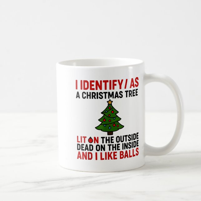 I Identify As A Christmas Tree Lit On The Outside  Coffee Mug (Right)