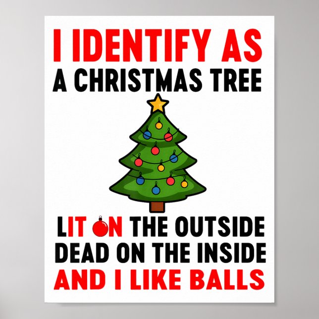 I Identify As A Christmas Tree Lit On The Outside  Poster (Front)