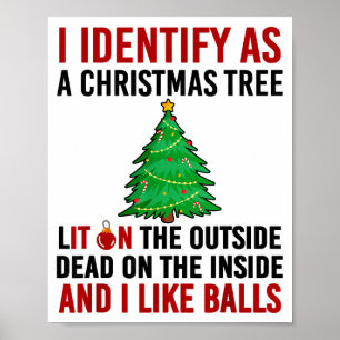 I Identify As A Christmas Tree Lit On The Outside Poster