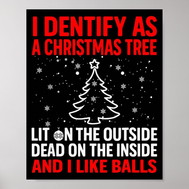 I Identify As A Christmas Tree Lit On The Outside  Poster (Front)
