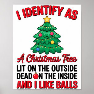 I Identify As A Christmas Tree Lit On The Outside  Poster