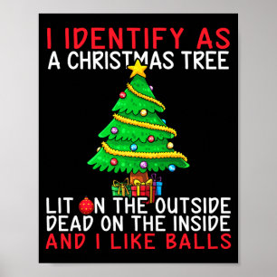 I Identify As A Christmas Tree Lit On The Outside Poster