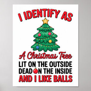 I Identify As A Christmas Tree Lit On The Outside Poster