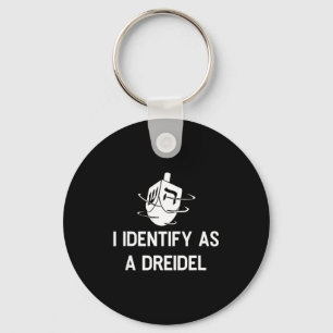 I Identify As A Dreidel Funny Hanukkah Gelt Menora Key Ring