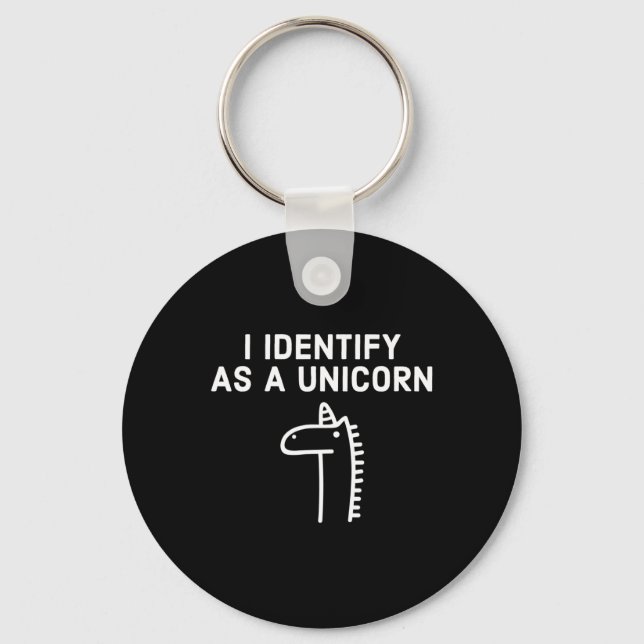 I Identify As A Unicorn - Halloween  Key Ring (Front)