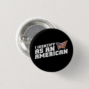 I Identify As An American Butterfly American Flag 3 Cm Round Badge