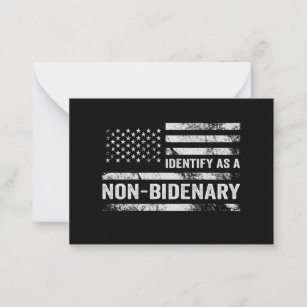 I Identify As Non Bidenary Funny American Flag Card