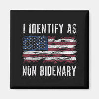 I Identify As Non Bidenary Patriot American Flag