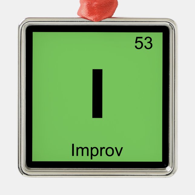 I - Improv Theatre Chemistry Periodic Table Symbol Metal Tree Decoration (Front)