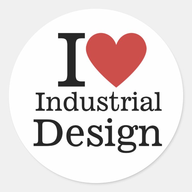 I ❤️ Industrial Design for Students/Faculty CUSTOM Classic Round Sticker (Front)