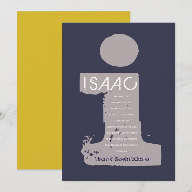 I Initial Collection Bat Bar Mitzvah Invitation (Front/Back)